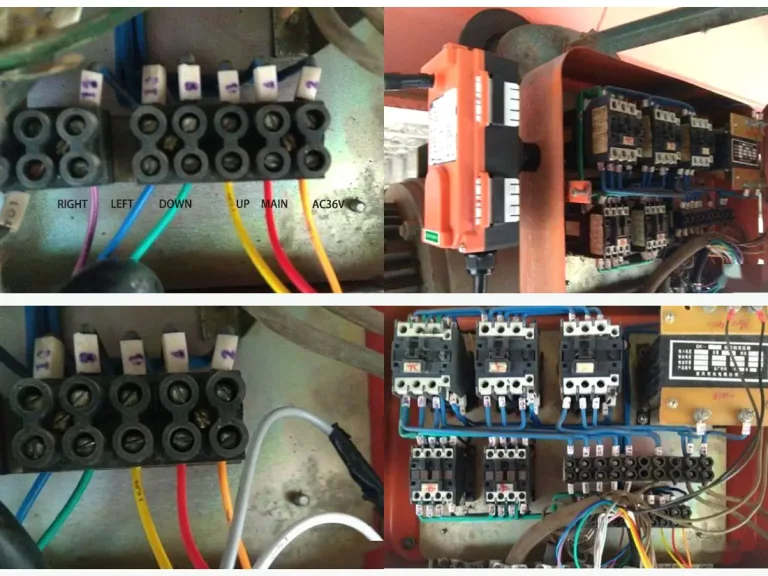 Process of wiring installation for the new industrial radio remote control system.